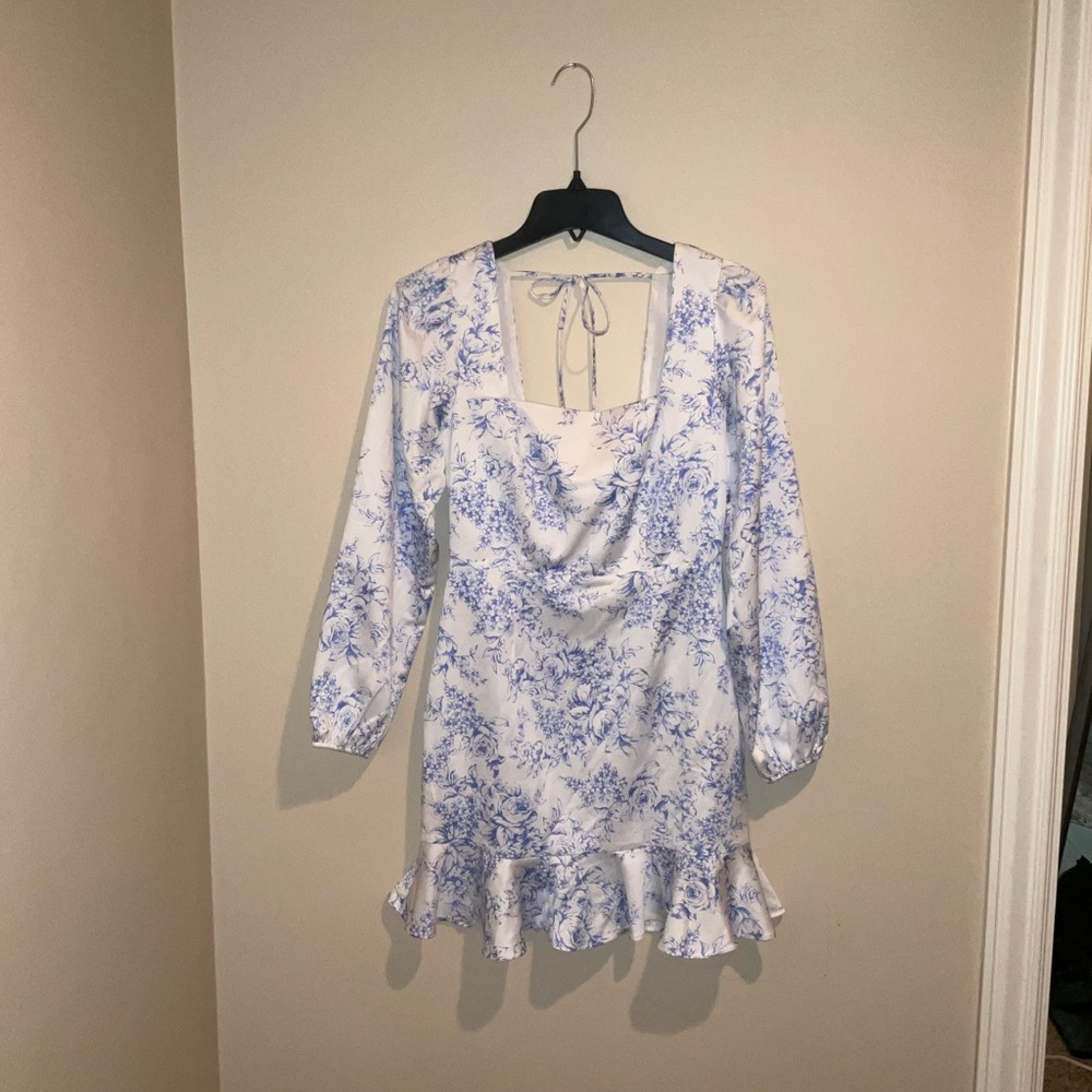 Satin Long Sleeve Dress
